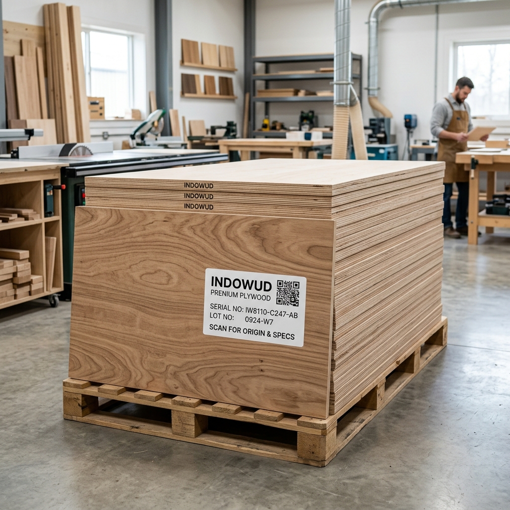 Plywood QR tracking mockup